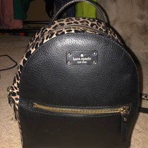 Kate spade black cheetah backpack